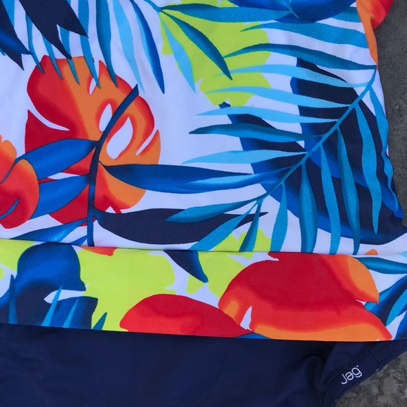 JAG one piece Suit Navy And white Floral Sz M - Picture 5 of 8